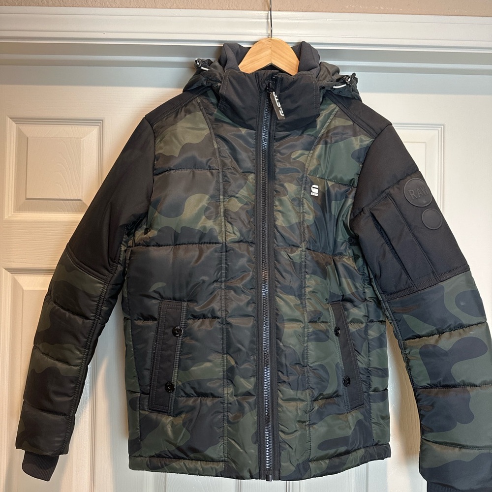G-Star Black + Camo Puffer Jacket